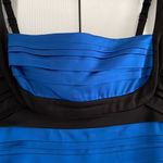 BCBGMAXAZRIA Women’s Blue & Black Adjustable Strap Fitted Tank Dress - Size 10 Photo 1