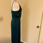 ZARA  Green Satin Effect Front Slit with Lace Trim V Neck Ruching Bloggers Fav XS Photo 11