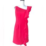 TERI JON Rickie Freeman Pink Crepe Side Ruffle MOB Cocktail Dress Size 4 Photo 2