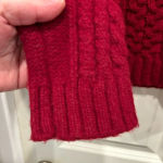 Alice + Olivia  Red Turtleneck Cropped Cable Knit Sweater women’s‎ size Large Photo 3