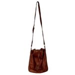 Ralph Lauren Vintage Polo Cognac Brown Leather Crossbody Bucket Bag Photo 6