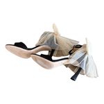 Antonio Melani  Born On 5th Elle Black Satin Tulle Bow Open Toe Heels Size 10 Photo 7