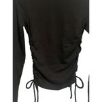 Forever 21 Popular 21 Top Womans XL Black Rouched Shirt Long Sleeve Ribbed Knit NEW Photo 7