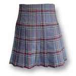 No Boundaries  Skirt Micro Mini Gray Magenta Plaid Pleated Retro Tennis Prep Photo 1