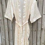Erika Vintage  Taylor Ivory Cream Floral Long Robe 90s 1990s Photo 0