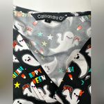 Halloween Cartoon Scrub Top By Cassandra‎ O Women Size L Ghosts Stars Candy Corn Black Size L Photo 8