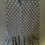 Garnet Hill Garnett Hill Ditsy Floral Drop Waist Shift Dress 12 Button Up Long Sleeve blue Photo 5