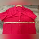 Gap NWT  Hot Pink Linen Blend Button Down Collared Shirt Soft Breathable Size S Photo 7