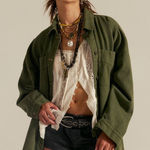 Free People  Madison City Oversized Denim Jacket Adventurer Wash Size L NEW Photo 0