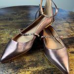 Halston Heritage | Arwen Mink Metallic Leather Studded Flats. Size: 8.5M Photo 9