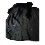 Vintage Peplum Jacket Womens S? Used Black Lined Fuzzy Collar Photo 10