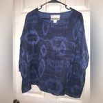 Brochu Walker  soft pocket printed navy blouse fall casual designer $290 boho Photo 4