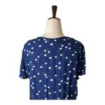 Free People  Dress Medium Blue‎ White Floral Collared Mini Retro Boho Cottagecore Photo 3