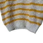 Rafaella Vintage Open Knit Striped Sweater Yellow White Size M Preppy Coastal Photo 5
