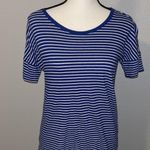 Old Navy Blue Striped Summer Short Sleeve Shirt Size Small Photo 1