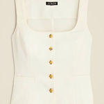 J.Crew  Scoopneck Vest Drapey Crepe Suiting Classic Minimalist Ivory US 00 NWT Photo 0