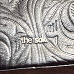 The Sak  Black Leather Crossbody Bag Floral Embossed Everyday purse Photo 2