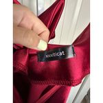 Satin Slip Dress Cowl Neck Sleeveless Midi Dress Party‎ Cocktail Size S Red Photo 6