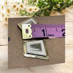 Vintage Geometric Gold toned & Off White Square Earrings Photo 3