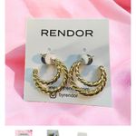 Rendor Victoria‎ Twist Double Hoop Post Earrings Yellow Gold New Photo 1