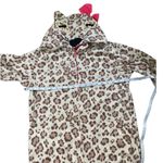 None Cheetah Print Juniors Onesie Pajamas With A Hood Photo 3