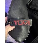 Tumi Black Leather Weekender Bag Spacious Travel Carry Photo 4