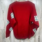 College Point Vintage Christmas Sweater size L Ugly Holiday Party Red Glitter Size L Photo 4