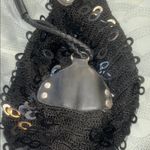 Source Unknown CROCHETED HANDBAG… BLACK SAC LIKE NYLON SHOULDER BAG WITH 
NY Photo 3