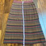 Polagram Pleated Striped Maroon midi skirt size Large Photo 4