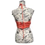 Sincerely Jules Orange Crinkle Pleated Halter Crop Top Ruched Boho Coastal L Size L Photo 5