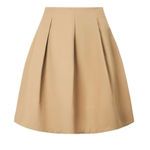 Staud London Tan Preppy Cotton Pleated Knee Length Circle Skirt Size 2 Small Photo 0