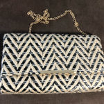 Sondra Roberts  Chevron Black & Tan Woven Bag Photo 0