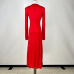 Farm Rio NWT  Red Twisted Cup Long Sleeves Midi Dress Size S Photo 5