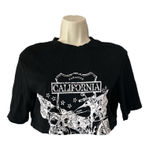 SheIn  Black White Biker Crop Top Tee size small Photo 0