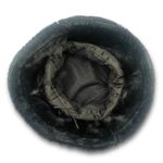 Black Faux Fur Bucket Hat Winter Soft Plush Fuzzy Warm Outerwear Unisex One Size Photo 8
