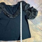 Marc Anthony Marc New York Black Ruffle Sleeve V-Neck Medium Photo 6