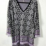 Free People Retro 70s Bohemian Poncho Sweater Tunic Top Fringe Small Oversized Photo 1