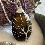 Handmade Tigers Eye Tree of Life Silver tone Pendant š¤āØ Photo 1