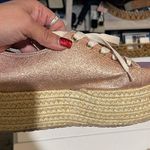 Rose gold glitter espadrilles women’s size 39 lace up Pink Photo 6