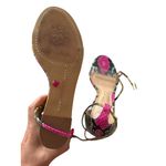 Vince Camuto  Multicolor Snake Print Leather Lace Up Wedges Size 8 Photo 4