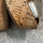 BORN Venetia Panna Cotta Metallic‎ Leather Cork Wedge Platform Sandals Size 6 Photo 9