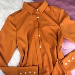 Armani Exchange A/X Mustard Color High-low Shirt Dress Photo 4