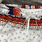 White Butterfly Print Palazzo Wide Leg Elastic Waist Pants L Size L Photo 3