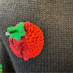 VTG Y2K 2000 Michael‎ Simon Black Cardigan Sweater Gardening Theme Sz Small S Photo 2