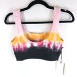 Electric & Rose Fairfax Retro Crop Top Sports Bra Tie Dye Pink Yellow Black S Photo 4
