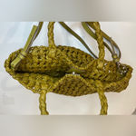 Mango Double-Handle Woven Paper Bucket Bag Brown Olive Green Natural-Fibre Photo 8