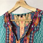 Urban Coco Blue & White Printed Boho V-Neck Half Sleeve Dress L Photo 5