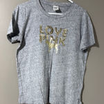 PINK - Victoria's Secret  Gray and Gold Short Sleeve Tee Photo 0