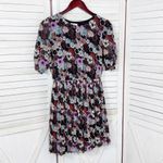 Urban Outfitters Pins & Needles UO Floral Pleat Skirt Open Back Dress Black Multi Small Photo 8