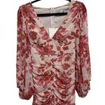Sweetpot Red Floral Pink Dress Long Sleeve Mini Dress Size 8 NWT Photo 0